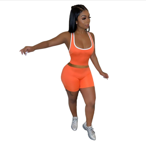Y8016 Summer Fashion Sexy Sports Tank and Shorts Set