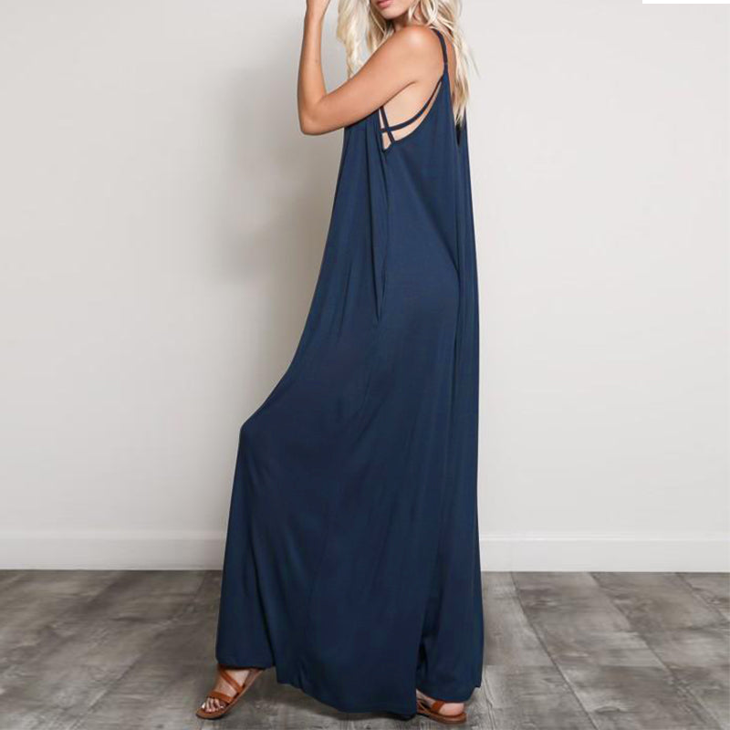 Summer Fashion Sexy V-Neck Backless Jumpsuit