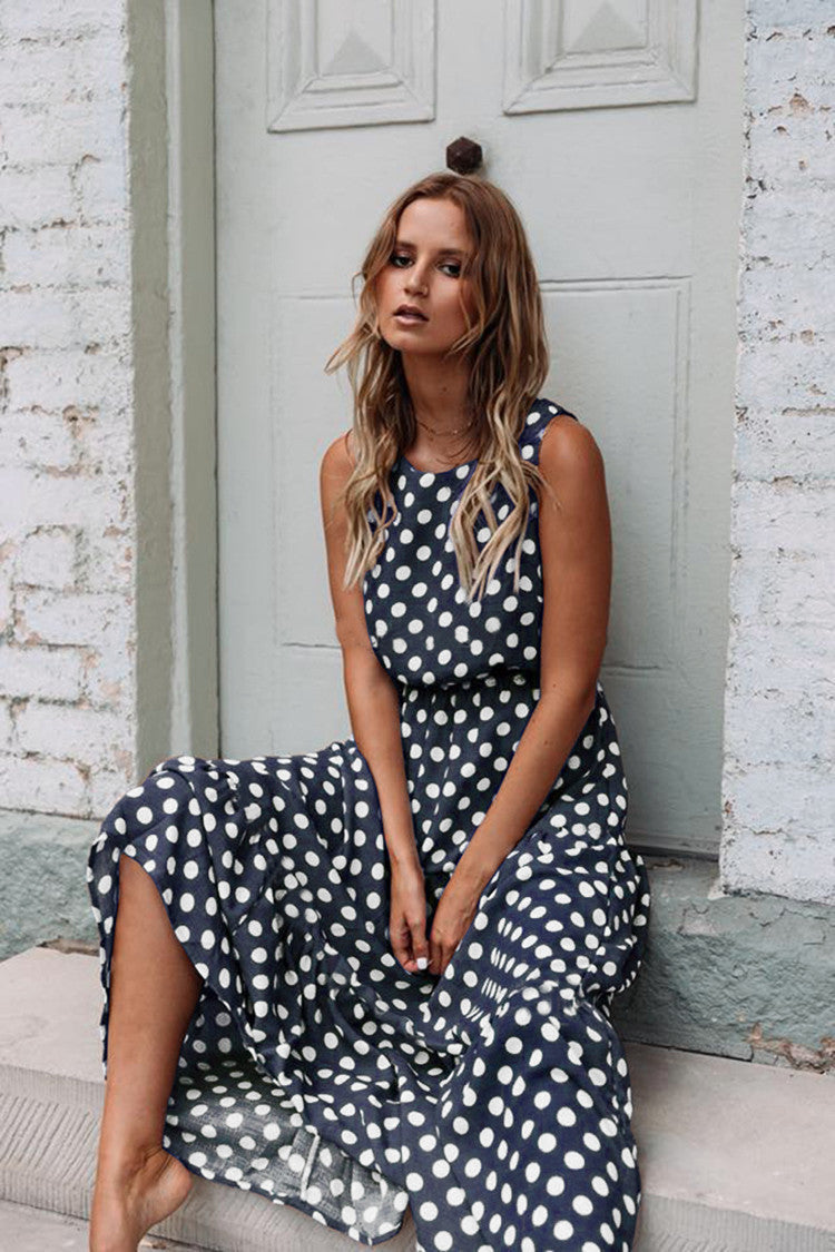 2024 Spring Summer Fashion Floral Polka Dot Dress