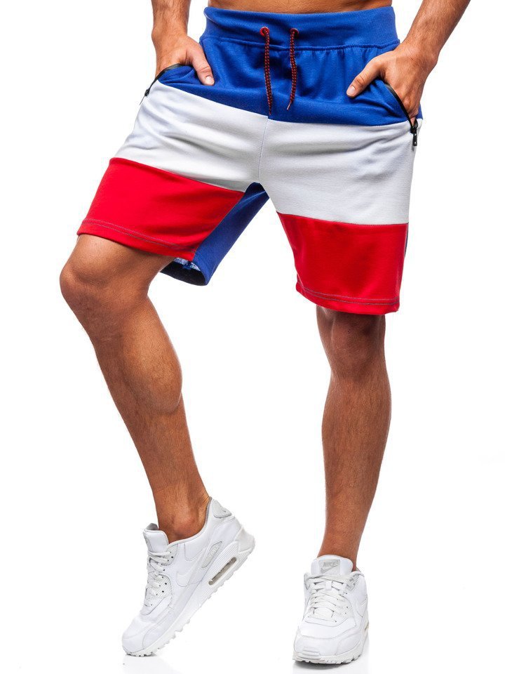 Summer Fashion Trend Stitching Drawstring Sports Shorts
