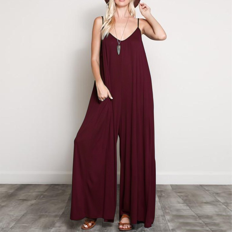 Summer Fashion Sexy V-Neck Backless Jumpsuit
