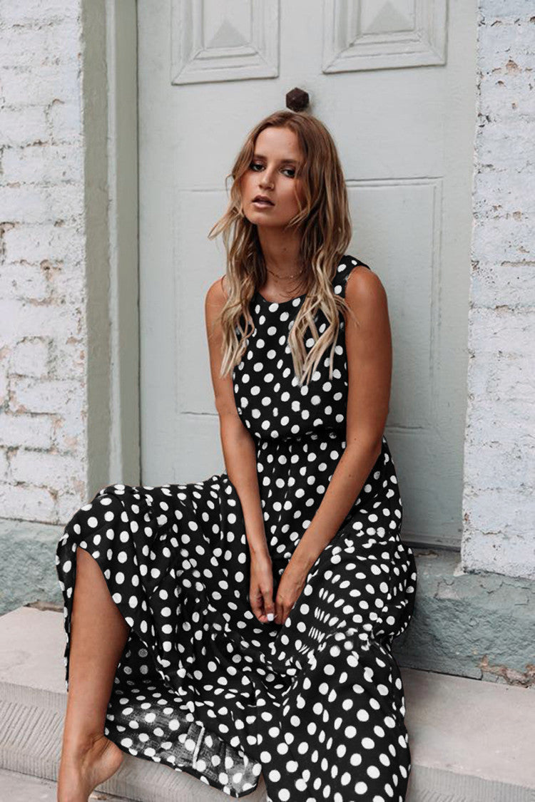 2024 Spring Summer Fashion Floral Polka Dot Dress