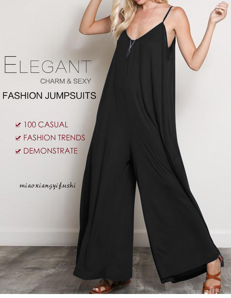 Summer Fashion Sexy V-Neck Backless Jumpsuit