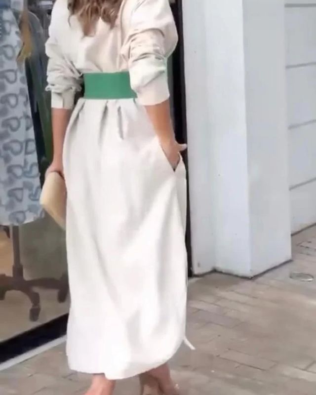 2023 Summer Fashion Printed Belted Dress