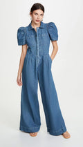 2020 Summer Fashion Casual Denim Jumpsuit with Belt
