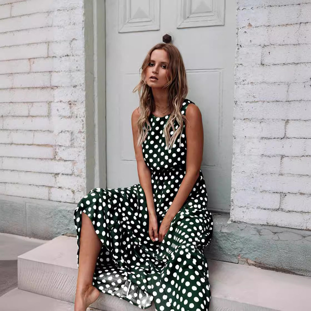 2024 Spring Summer Fashion Floral Polka Dot Dress