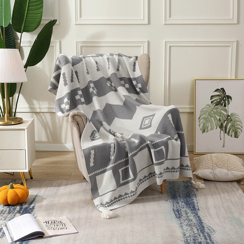 Nordic Style Luxury Knit Throw Blanket for Office Use