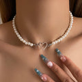 Trendy Pearl Heart Necklace for Summer Fashion