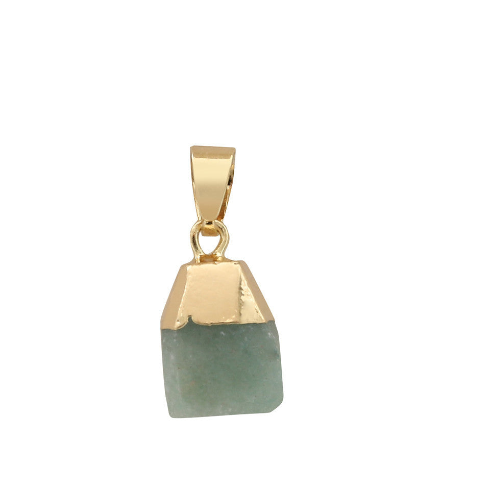 Natural Stone Necklace with Crystal Pendant Accessories