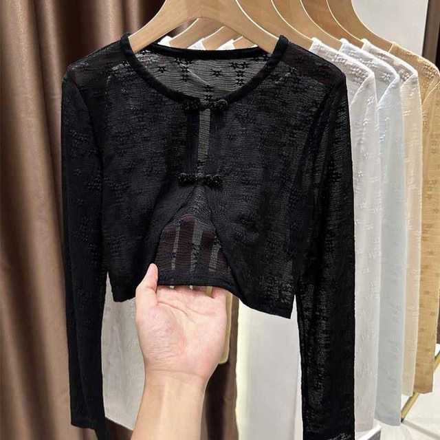 Solid Lace Long Sleeve Blouses for Women - Summer Fashion