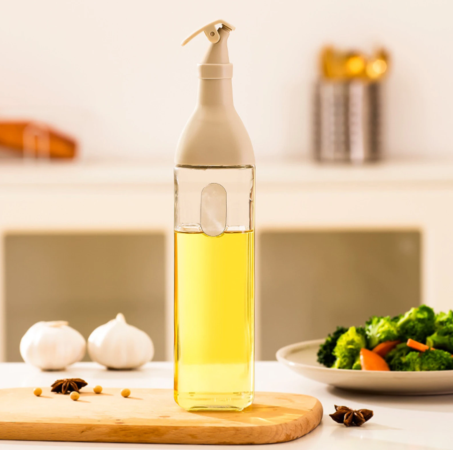 Square Seasoning Bottle Kitchen Oiler with Label