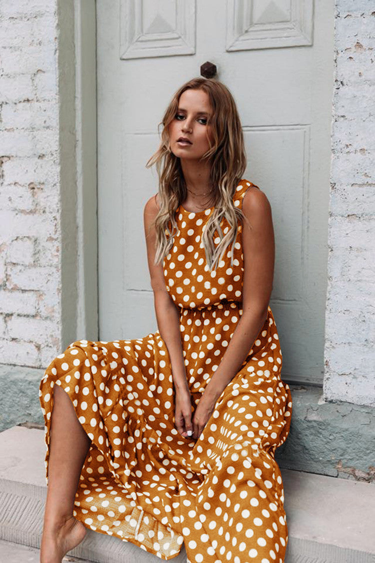 2024 Spring Summer Fashion Floral Polka Dot Dress