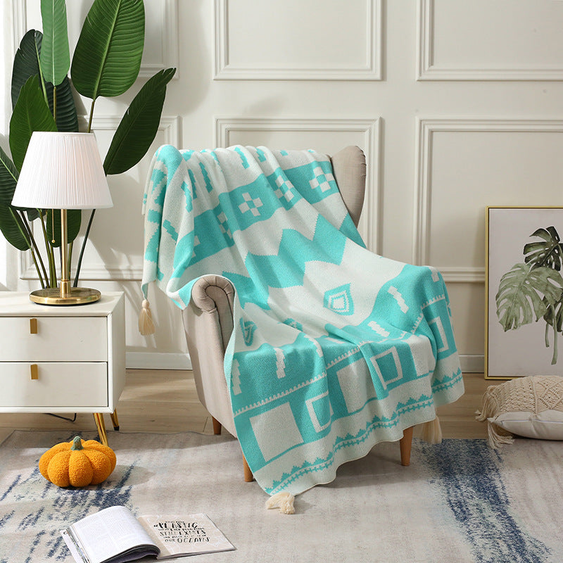 Nordic Style Luxury Knit Throw Blanket for Office Use