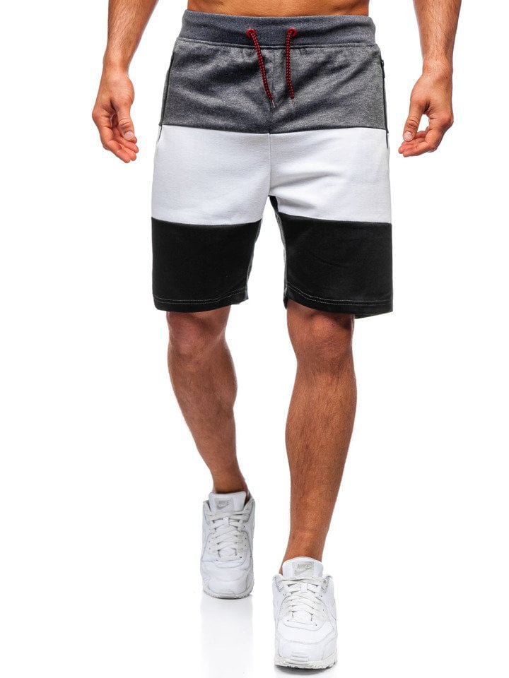 Summer Fashion Trend Stitching Drawstring Sports Shorts