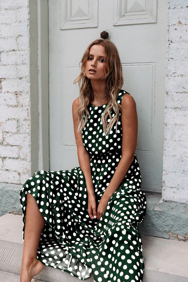 2024 Spring Summer Fashion Floral Polka Dot Dress