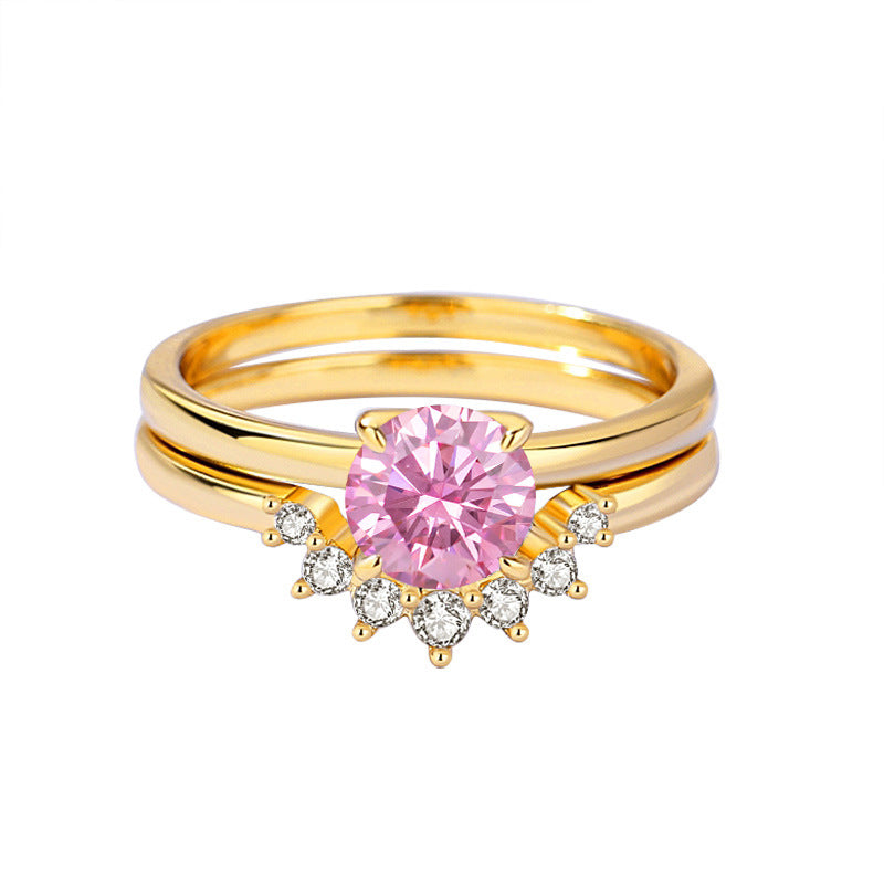 Retro Moissanite Ring in Sterling Silver for Women