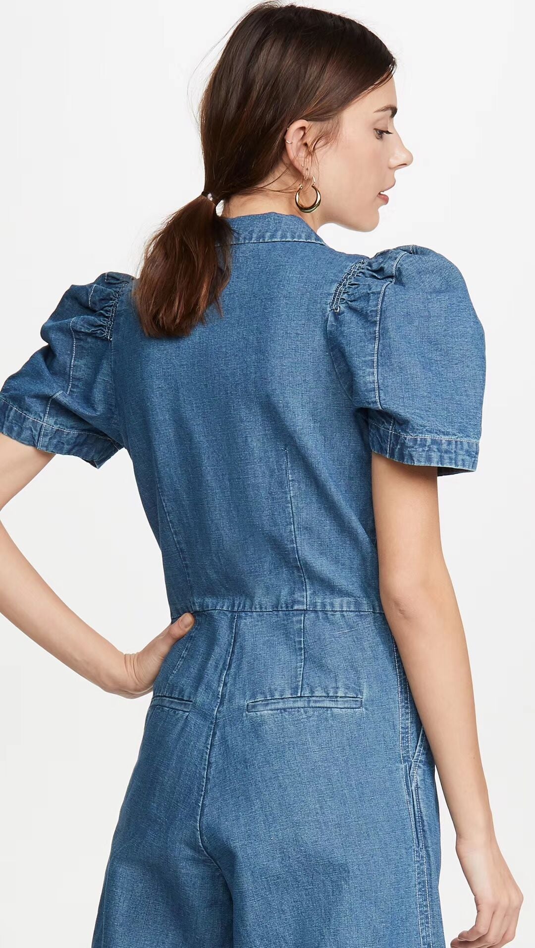 2020 Summer Fashion Casual Denim Jumpsuit with Belt