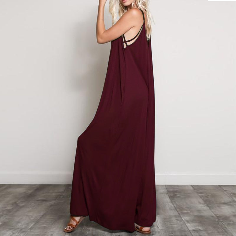Summer Fashion Sexy V-Neck Backless Jumpsuit
