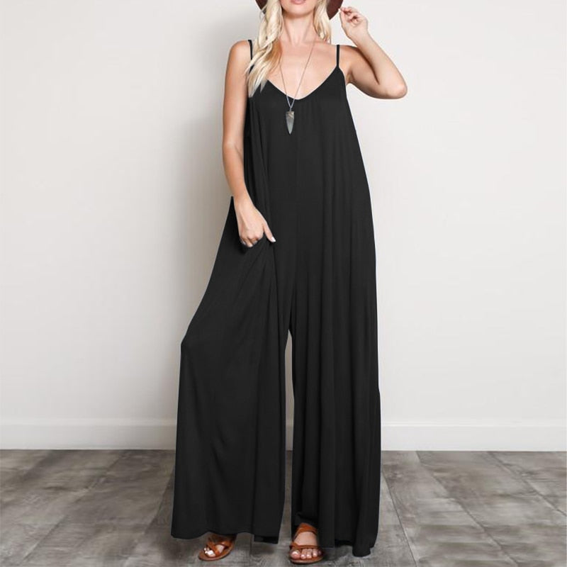 Summer Fashion Sexy V-Neck Backless Jumpsuit