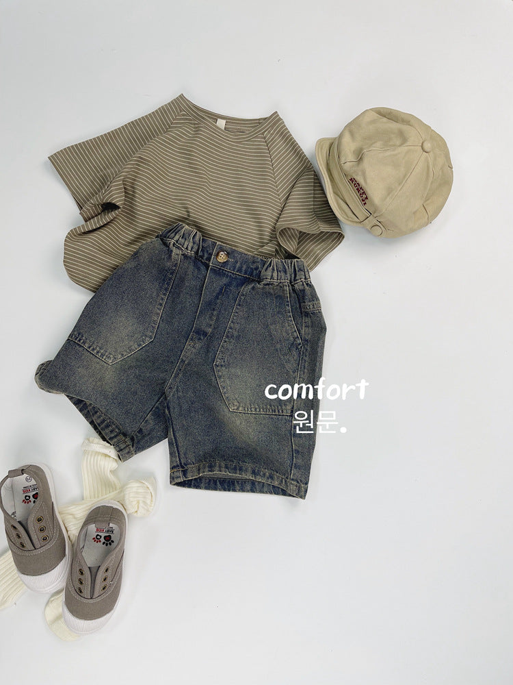 Summer Fashion Striped Cotton T-Shirt for Kids