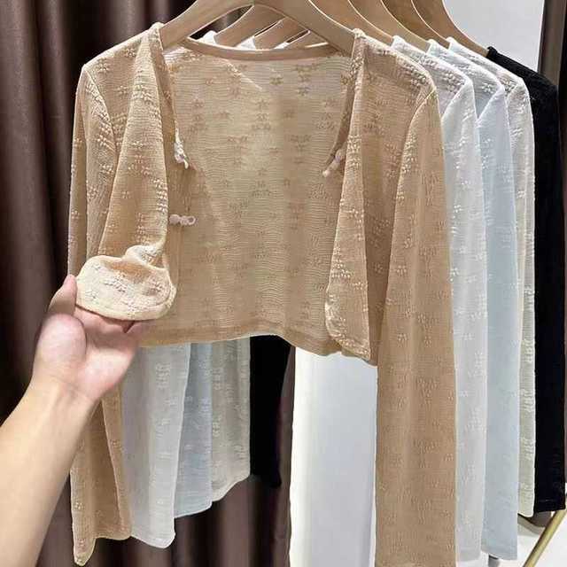 Solid Lace Long Sleeve Blouses for Women - Summer Fashion