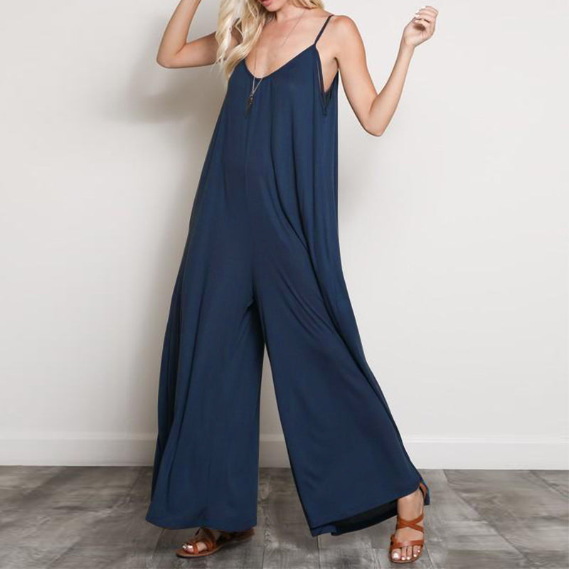 Summer Fashion Sexy V-Neck Backless Jumpsuit