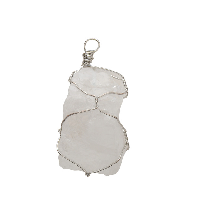 Natural Stone Pendant Necklace with Irregular Crystal