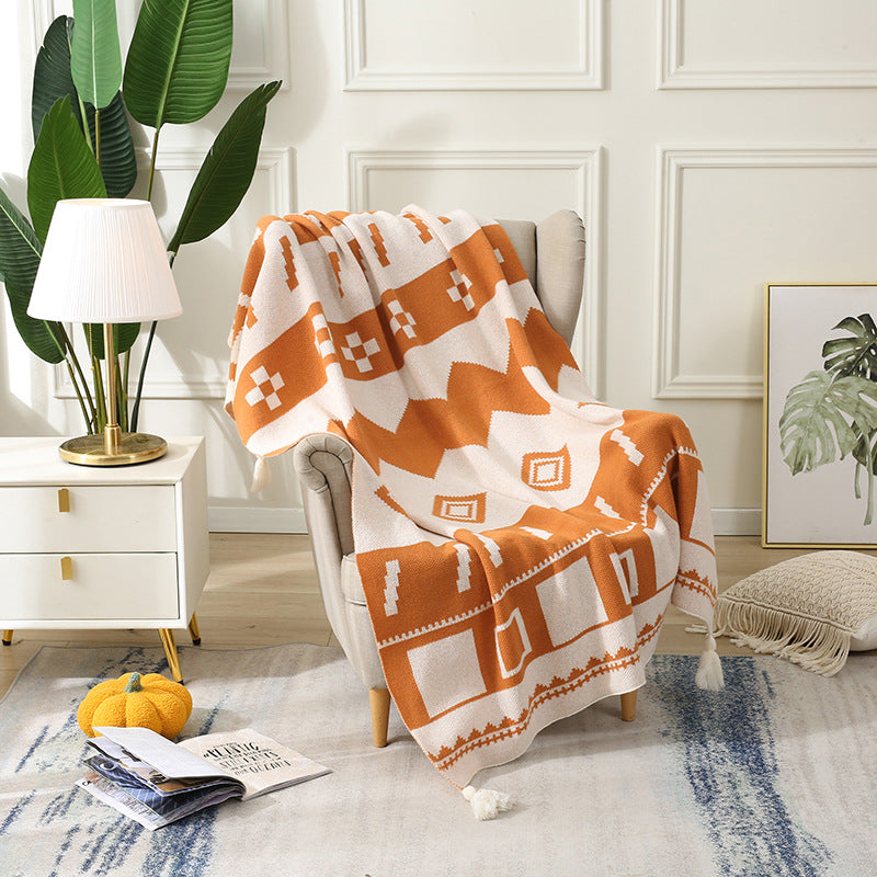 Nordic Style Luxury Knit Throw Blanket for Office Use